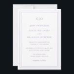 Classic Lilac QR Code Elegant Wedding Invitation<br><div class="desc">Classic style purple / lavender wedding invitation featuring a simple and minimal design with your monogram at the top and your event details surrounded by a double border. The fonts alternate between and elegant script, a traditional serif and minimalist sans serif fonts. The back has your guest details along with...</div>