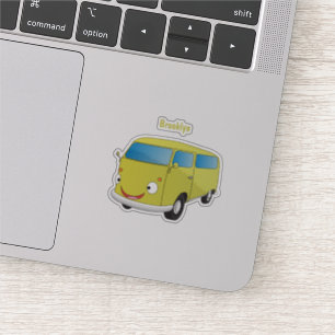 Classic lime green van cartoon