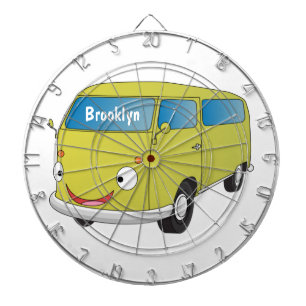 Classic lime green van cartoon dartboard