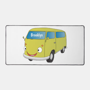Classic lime green van cartoon desk mat