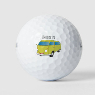 Classic lime green van cartoon golf balls