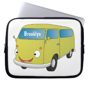 Classic lime green van cartoon laptop sleeve