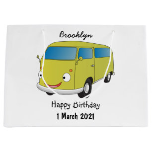 Classic lime green van cartoon large gift bag