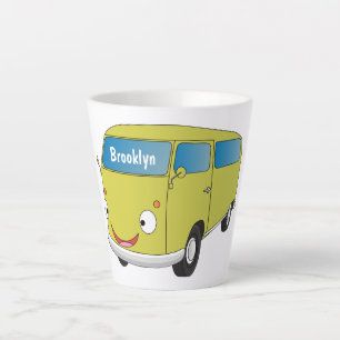 Classic lime green van cartoon latte mug