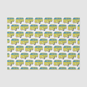 Classic lime green van cartoon tissue paper