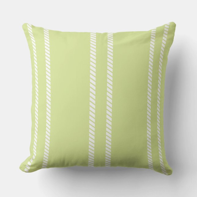 Classic Lime with Stripes Throw Pillow (Front)
