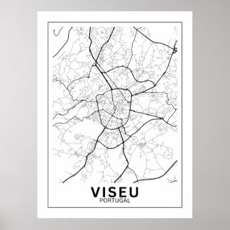 Classic Line Viseu City Map Poster