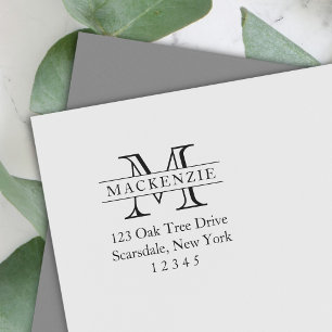 Classic Lines Monogram Name Return Address Self-inking Stamp