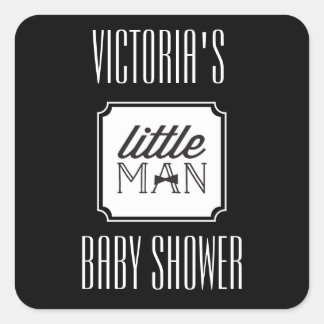 Classic Little Man Bow Tie Couples Boy Baby Shower Square Sticker