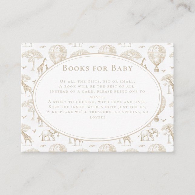 Classic Little Wild One Baby Shower Toile Enclosure Card (Front)