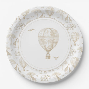 Classic Little Wild One Baby Shower Toile Paper Plate