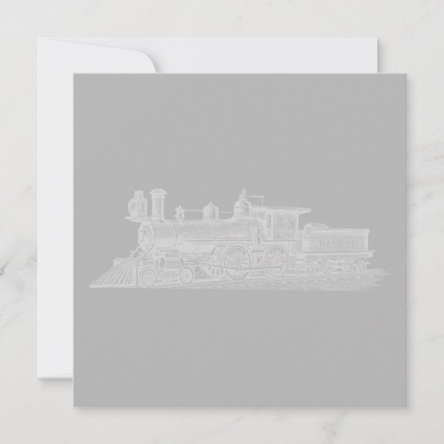 Classic Locomotive Train CUSTOM COLOR Invitation (Front)