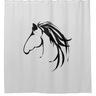 Classic Logo Modern Horse  Farm Animal art Shower Curtain