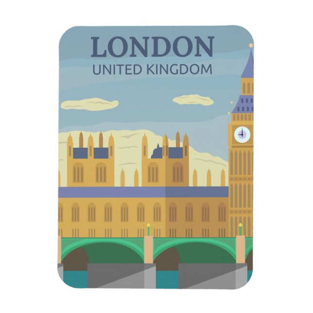 Classic London Travel Art Magnet (Vertical)