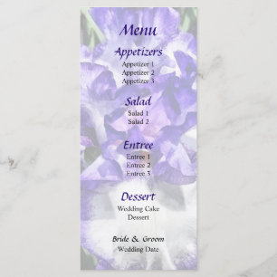 Classic Look Iris Closeup Wedding Menu