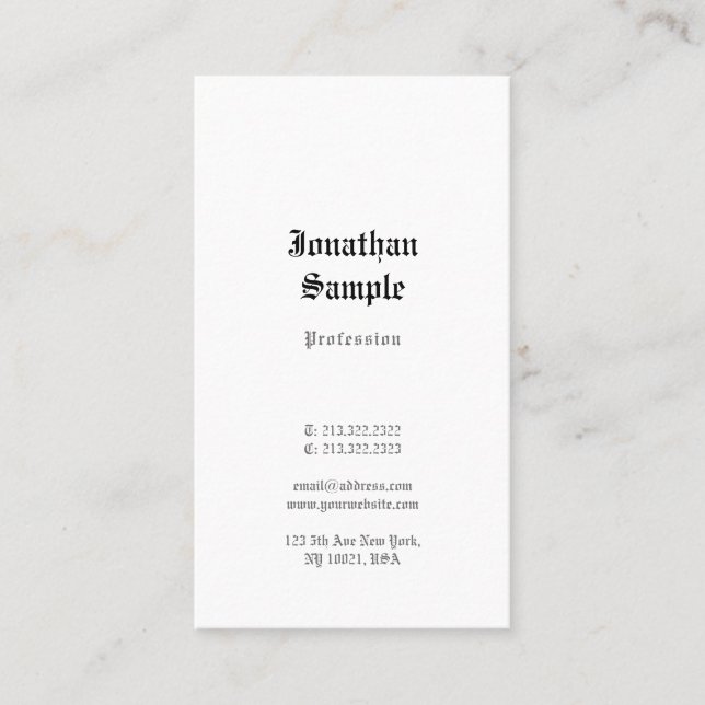 Classic Look Template Old English Text Nostalgic Business Card (Front)