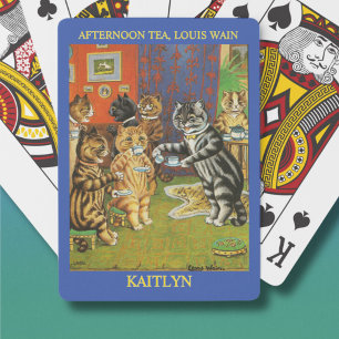 Classic Louis Wain Cats Afternoon TeaPersonalized Playing Cards