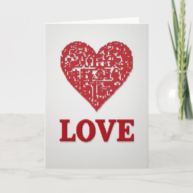 Classic Love Embroidered Card (Front)