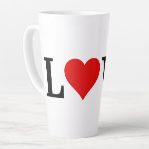 Classic LOVE Heart Elegant Minimalist Latte Mug