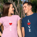 Classic LOVE Motif with a Modern Twist T-Shirt<br><div class="desc">Classic LOVE Motif with a Modern Twist T-Shirt. ( There's a thin white outline around the red heart,  that's part of the design,  not an error.)</div>