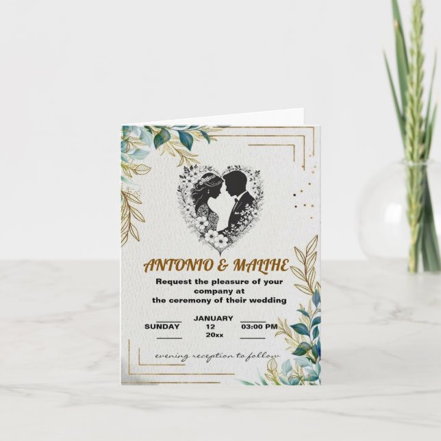 classic love wedding invitation (Front)