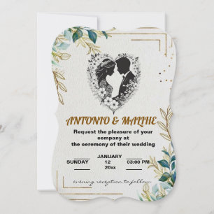 classic love wedding invitation