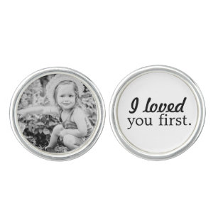 Classic Loved You First Father of the Bride Photo Cufflinks