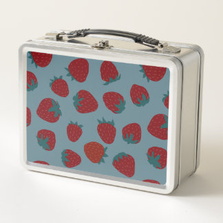 Classic Lunchbox with Strawberries on Turquoise