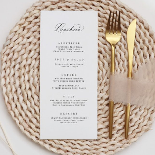 Classic Luncheon Menu Wedding Reception Meal Card (Creator Uploaded)