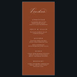 Classic Luncheon Menu Wedding Reception Meal Card<br><div class="desc">Our custom menu card features modern calligraphy for the perfect way to inform your guests of their meal choices at your wedding or event. This item is part of our Goldie collection G100,  please shop our store for matching products.</div>