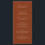 Classic Luncheon Menu Wedding Reception Meal Card<br><div class="desc">Our custom menu card features modern calligraphy for the perfect way to inform your guests of their meal choices at your wedding or event. This item is part of our Goldie collection G100,  please shop our store for matching products.</div>