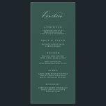 Classic Luncheon Menu Wedding Reception Meal Card<br><div class="desc">Our custom menu card features modern calligraphy for the perfect way to inform your guests of their meal choices at your wedding or event. This item is part of our Goldie collection G100,  please shop our store for matching products.</div>
