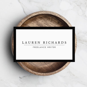 Classic Luxe Black and White with Social Media Business Card