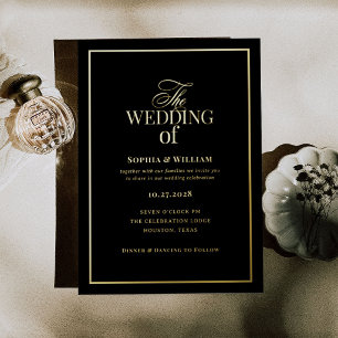 Classic Luxe Black Wedding with Gold