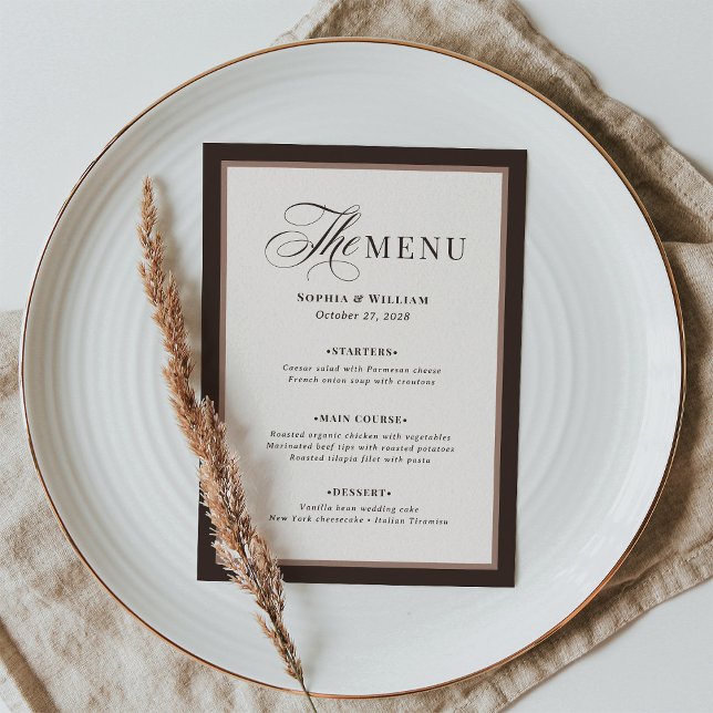 Classic Luxe | Brown Neutral Wedding Menu (Creator Uploaded)