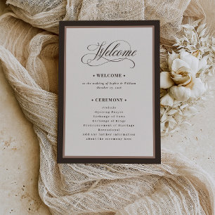 Classic Luxe Brown Neutral Wedding Program