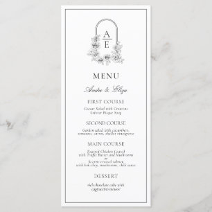 Classic Luxe Crest Monogram Wedding Menu