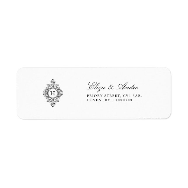 Classic Luxe Custom Monogram Return Address Labels (Front)
