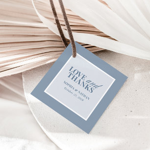 Classic Luxe   Dusty Blue Wedding Thank You Favour Tags
