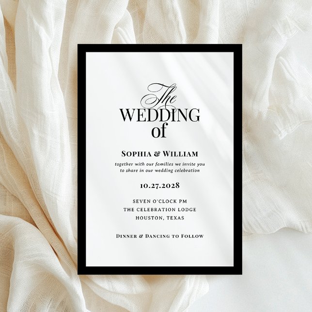 Classic Luxe | Elegant Black and White Wedding Invitation (Creator Uploaded)