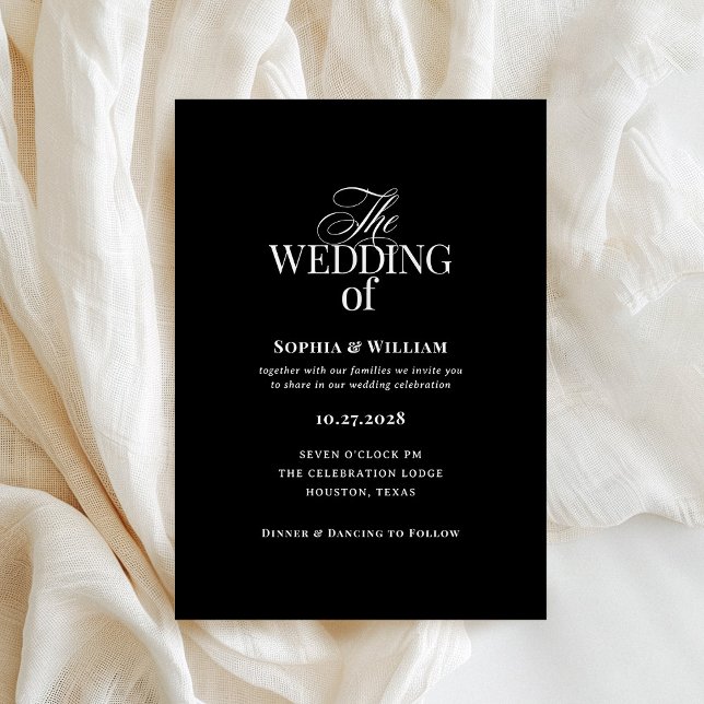 Classic Luxe | Elegant Black Wedding Invitation (Creator Uploaded)