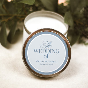 Classic Luxe   Elegant Dusty Blue Wedding Classic Round Sticker