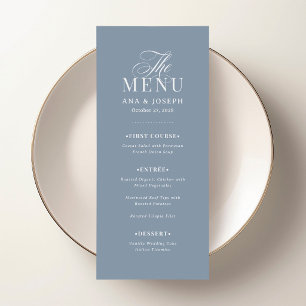 Classic Luxe   Elegant Dusty Blue Wedding Menu