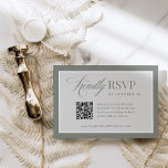 Classic Luxe | Elegant Sage Green QR Code Wedding RSVP Card<br><div class="desc">These elegant, old money style wedding RSVP response cards feature a sage green border, and a lighter sage green and white text design. There is a mix of classic text and modern calligraphy for a classy and minimalist design perfect for your timeless, formal wedding. There is a scannable QR code...</div>
