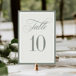 Classic Luxe | Elegant Sage Green Wedding Table Number<br><div class="desc">These elegant,  luxe wedding table numbers feature a sage green border and a lighter sage green and white design. There is a mix of classic text and modern calligraphy for a classy and minimalist design perfect for your timeless,  formal reception.</div>