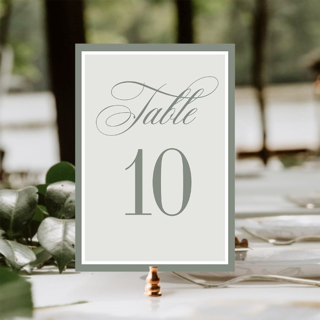 Classic Luxe | Elegant Sage Green Wedding Table Number (Creator Uploaded)