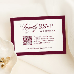 Classic Luxe Elegant Scannable QR Code Wedding RSVP Card