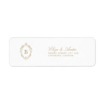 Classic Luxe Gold Monogram Return Address Labels