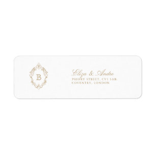Classic Luxe Gold Monogram Return Address Labels