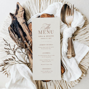 Classic Luxe   Ivory and Mocha Taupe Wedding Menu
